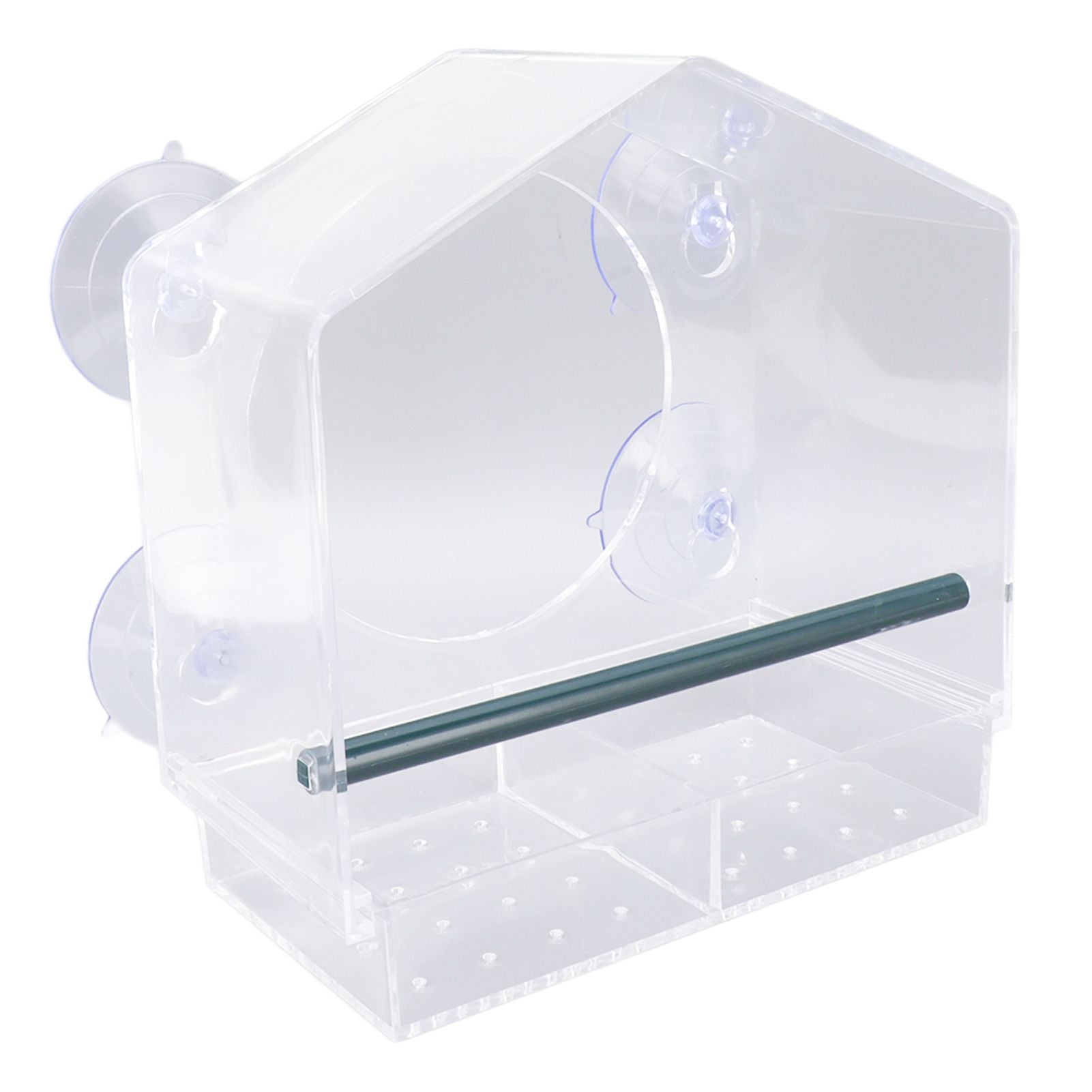 Window Bird Feeder Clear Sturdy Acrylic Window Bird House Feeder with 4 Suction Cups V1294-YM0521-3111230076311