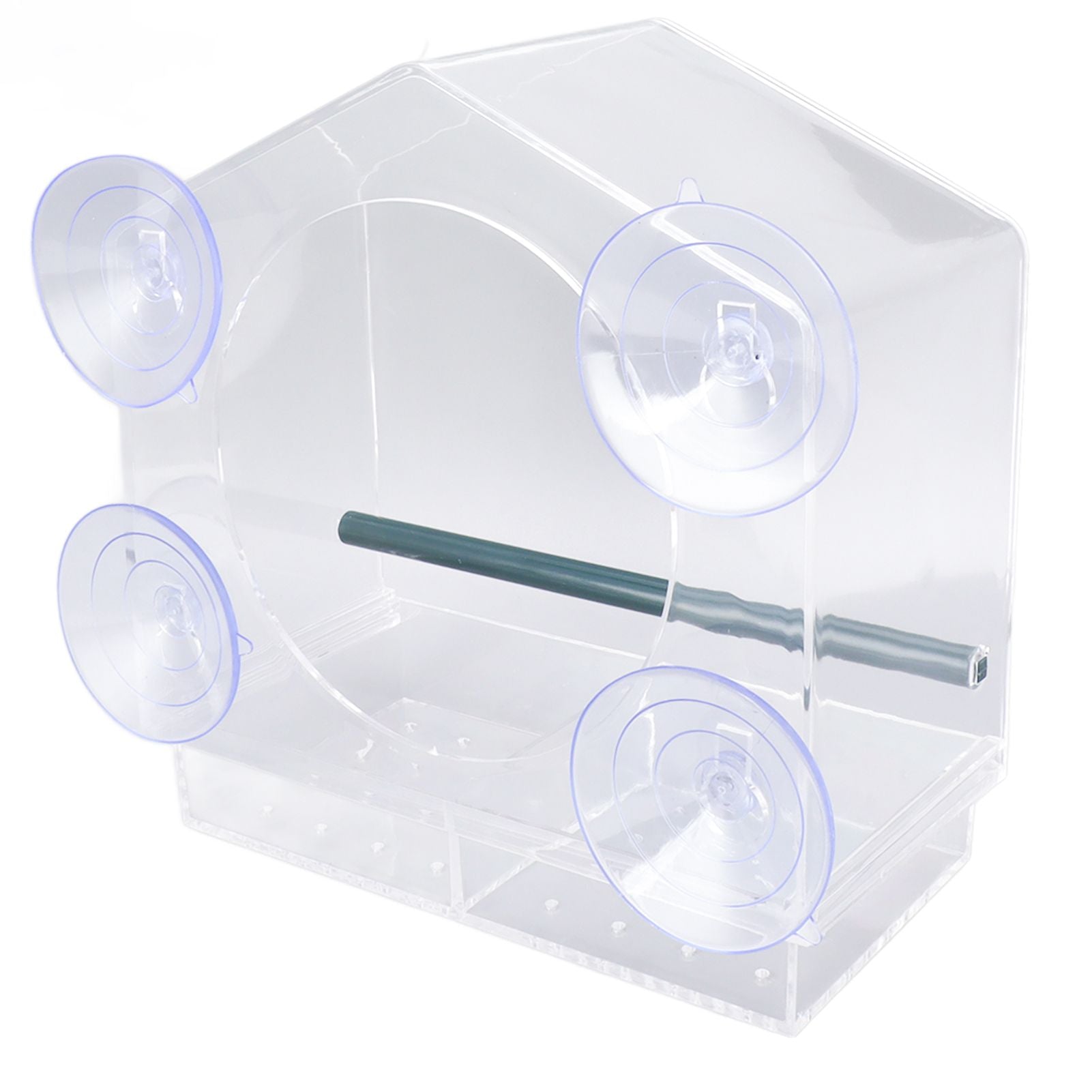Window Bird Feeder Clear Sturdy Acrylic Window Bird House Feeder with 4 Suction Cups V1294-YM0521-3111230076311