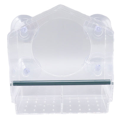 Window Bird Feeder Clear Sturdy Acrylic Window Bird House Feeder with 4 Suction Cups V1294-YM0521-3111230076311
