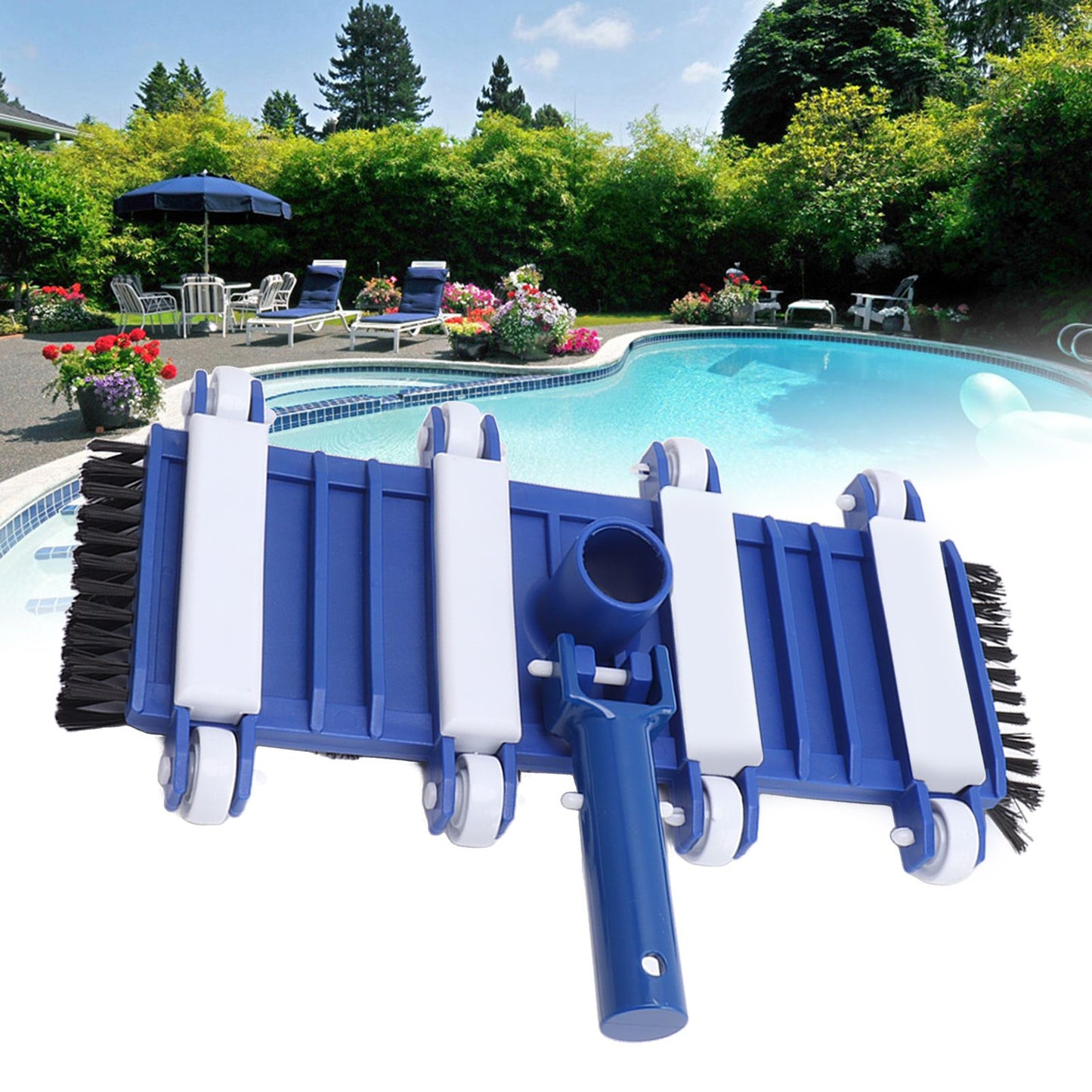 14 Inch Swimming Pool Vacuum Head with Wheels Brushes Pool Cleaning Equipment Accessories V1294-YM0521-3111230083211