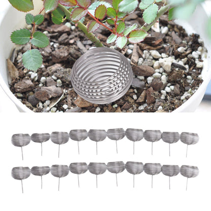 100pcs Bonsai Fertilizer Basket Stainless Steel Spherical Nutrition Box Tools for Succulent Orchid V1294-YM0521-3111230084011