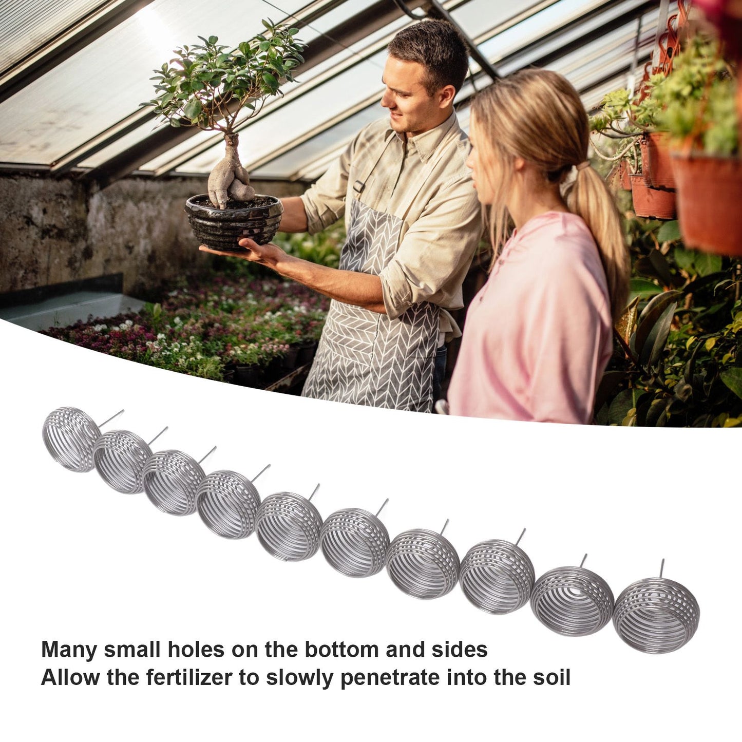 100pcs Bonsai Fertilizer Basket Stainless Steel Spherical Nutrition Box Tools for Succulent Orchid V1294-YM0521-3111230084011
