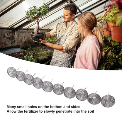 100pcs Bonsai Fertilizer Basket Stainless Steel Spherical Nutrition Box Tools for Succulent Orchid V1294-YM0521-3111230084011