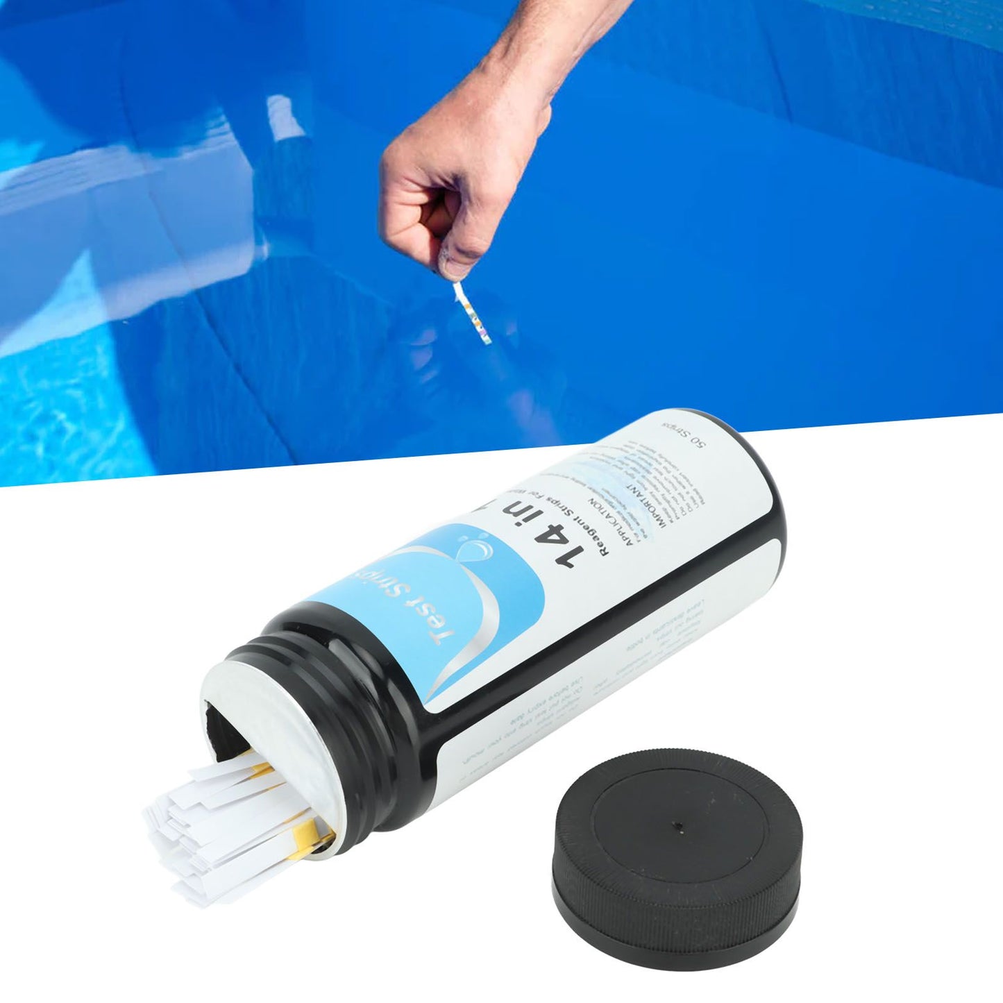 50 Strips Water Test Strips 14 in 1 PH Meter Testing Paper for Drinking Water Pool Hot Spring Pond V1294-YM0521-3111230087311