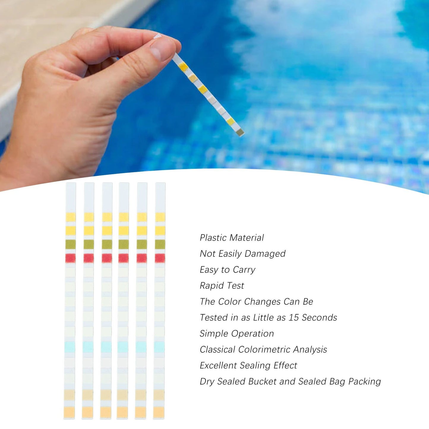 50 Strips Water Test Strips 14 in 1 PH Meter Testing Paper for Drinking Water Pool Hot Spring Pond V1294-YM0521-3111230087311