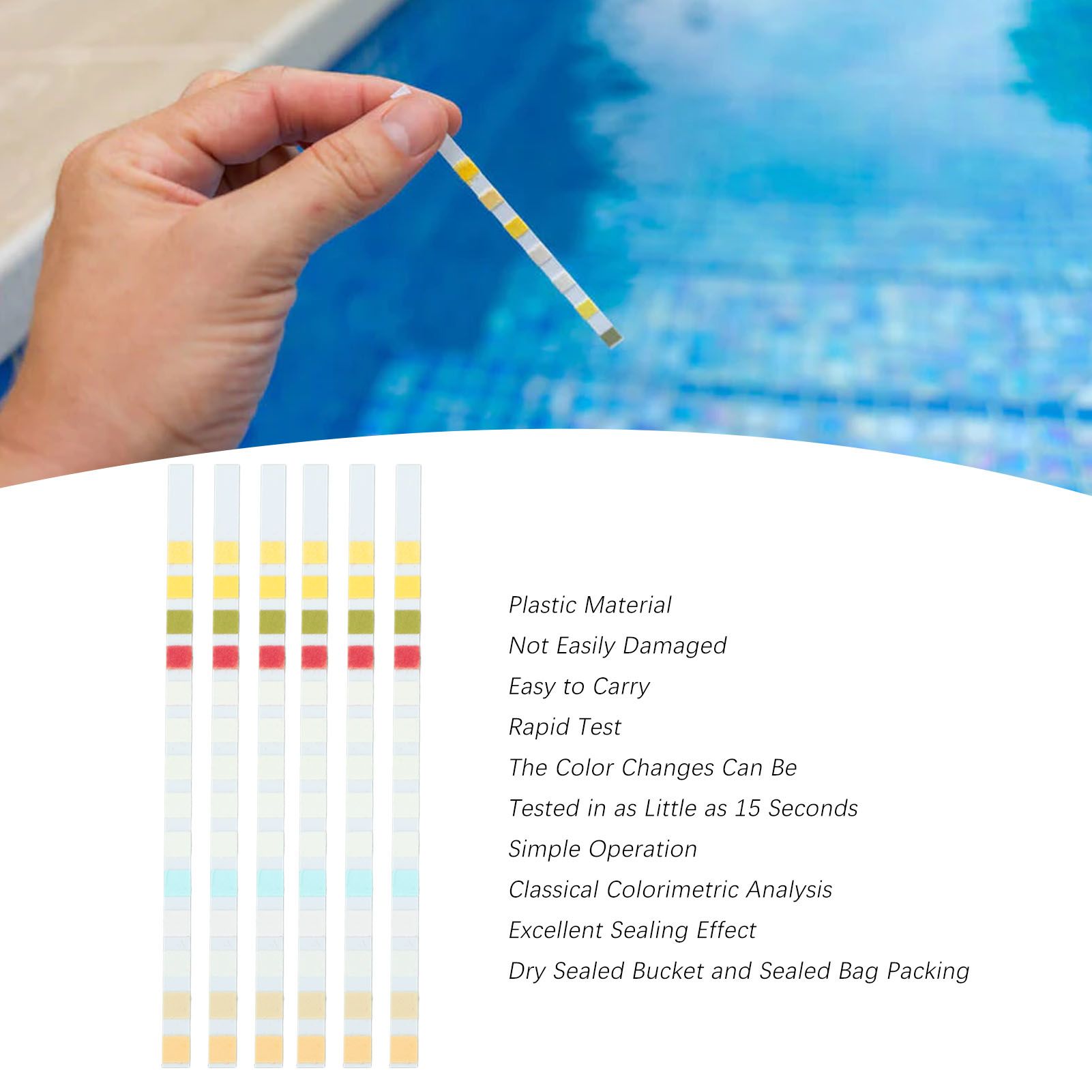 50 Strips Water Test Strips 14 in 1 PH Meter Testing Paper for Drinking Water Pool Hot Spring Pond V1294-YM0521-3111230087311