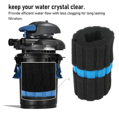 Indoor Aquatis Replacement Filter Foam For Biopress 1pc Blue Fine Sponge 2pcs Black Coarse Sponge V1294-YM0521-3111230089511