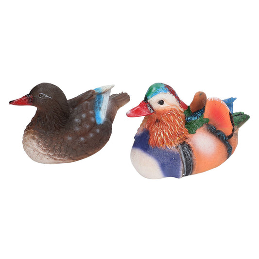 2PCS Floating Mandarin Duck Statue Resin Cute Animal Decor Sculpture Ornament for Outdoor Garden Pond Light V1294-YM0521-3111230091212