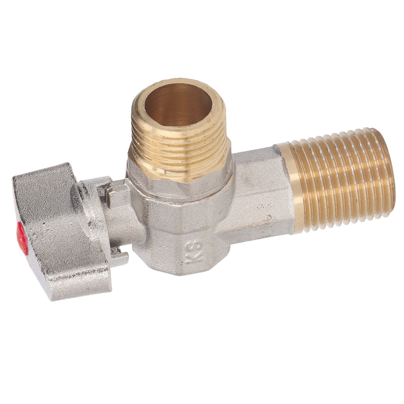 G1/2 Thread Brass Triangle Valve Large Flow Cold Hot Water Angle Stop Valve for Kitchen Bathroom Red V1294-YM0521-3112220081612