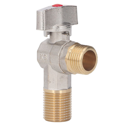 G1/2 Thread Brass Triangle Valve Large Flow Cold Hot Water Angle Stop Valve for Kitchen Bathroom Red V1294-YM0521-3112220081612