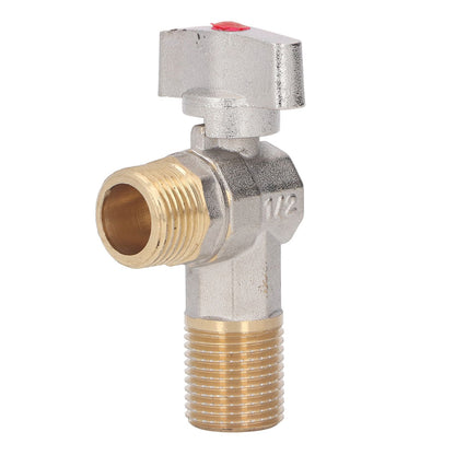 G1/2 Thread Brass Triangle Valve Large Flow Cold Hot Water Angle Stop Valve for Kitchen Bathroom Red V1294-YM0521-3112220081612