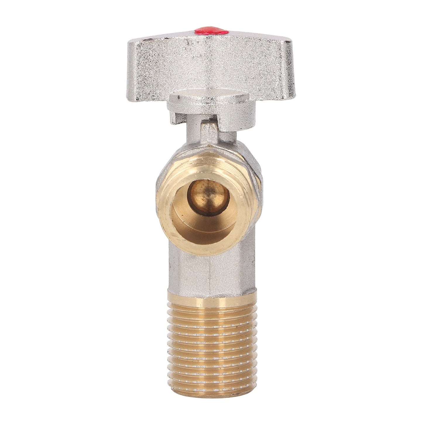 G1/2 Thread Brass Triangle Valve Large Flow Cold Hot Water Angle Stop Valve for Kitchen Bathroom Red V1294-YM0521-3112220081612