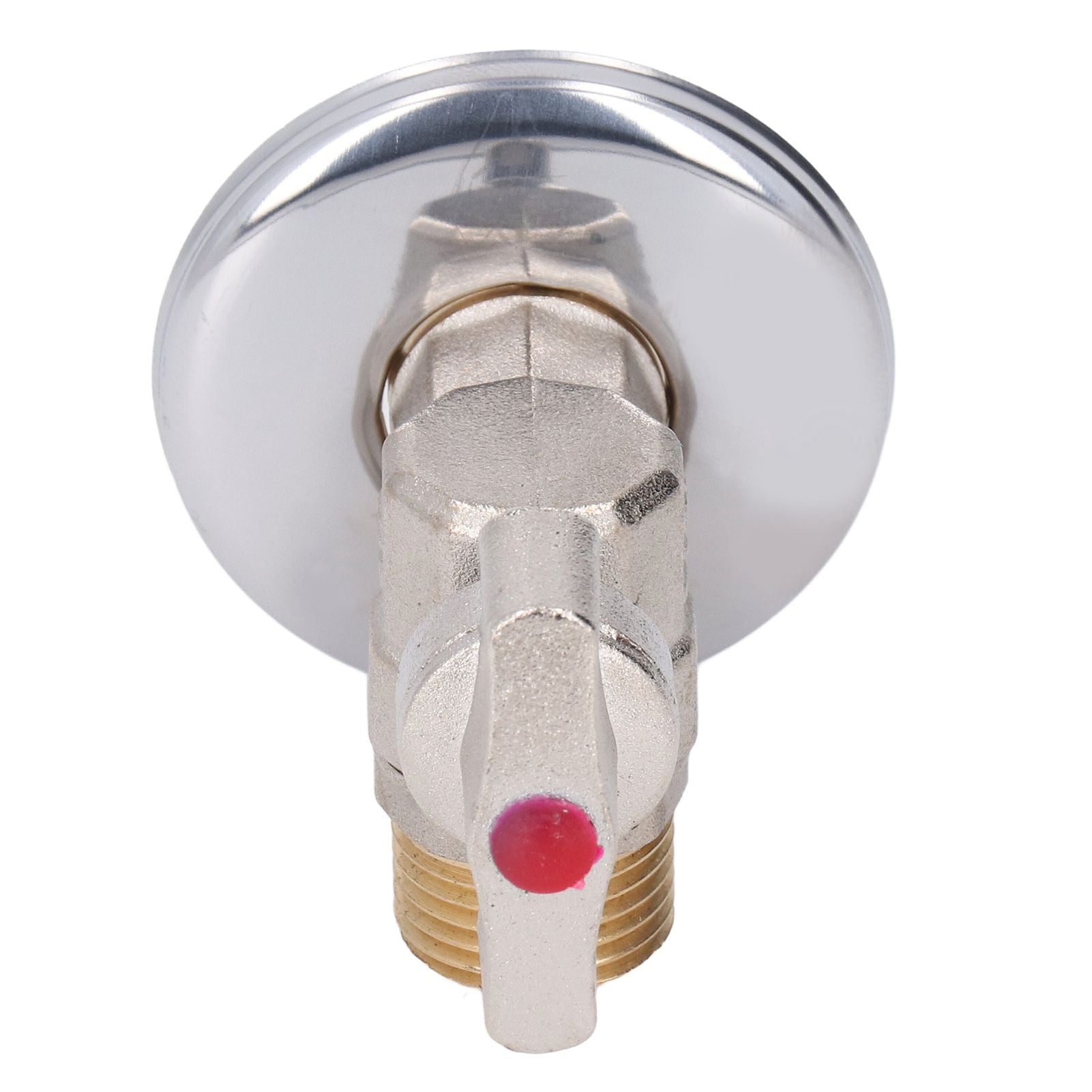 G1/2 Thread Brass Triangle Valve Large Flow Cold Hot Water Angle Stop Valve for Kitchen Bathroom Red V1294-YM0521-3112220081612