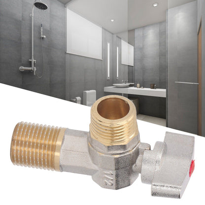 G1/2 Thread Brass Triangle Valve Large Flow Cold Hot Water Angle Stop Valve for Kitchen Bathroom Red V1294-YM0521-3112220081612