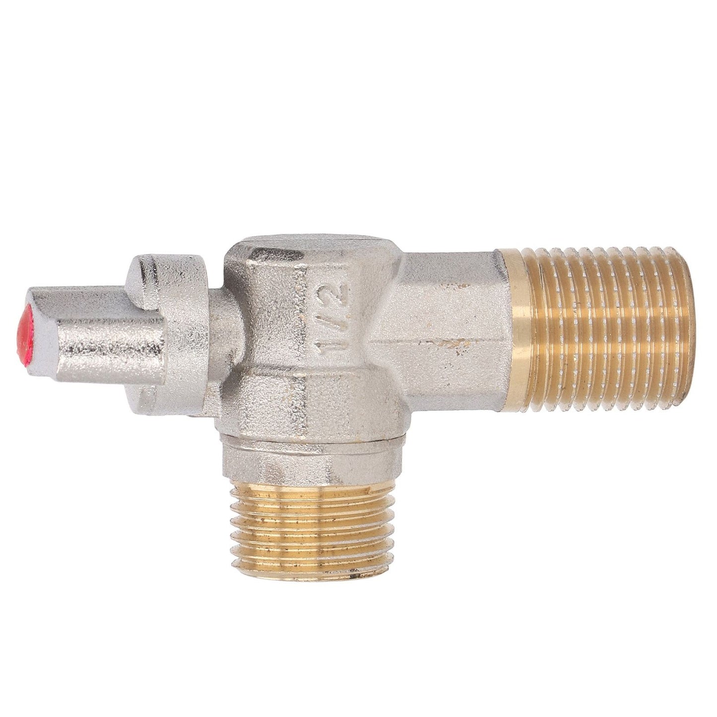 G1/2 Thread Brass Triangle Valve Large Flow Cold Hot Water Angle Stop Valve for Kitchen Bathroom Red V1294-YM0521-3112220081612