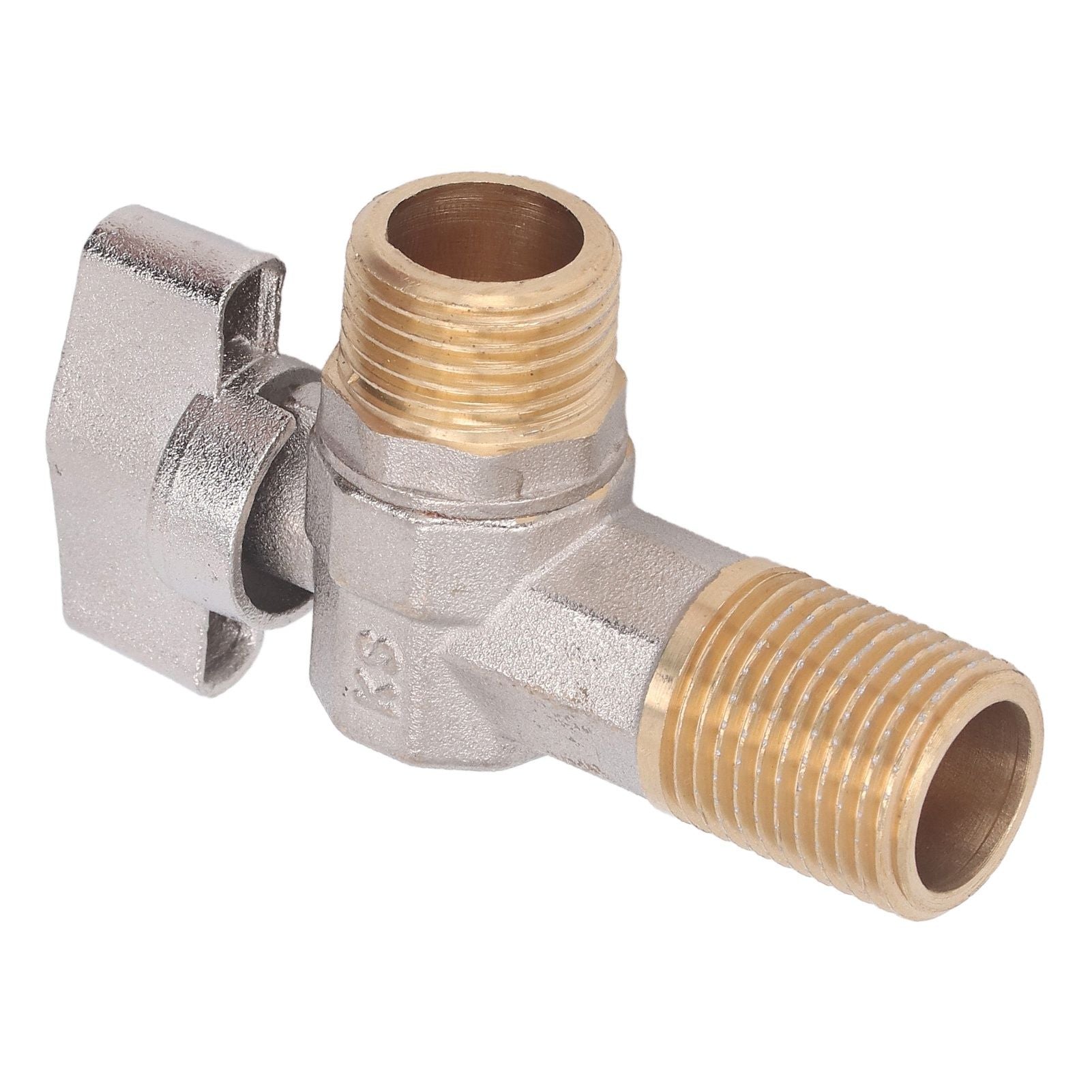 G1/2 Thread Brass Triangle Valve Large Flow Cold Hot Water Angle Stop Valve for Kitchen Bathroom Red V1294-YM0521-3112220081612