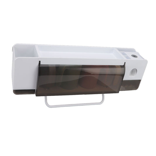 Toothbrush Cup Holder Multifunction Wall Mounted with Toothpaste Dispenser Towel Hook Toothbrush Hanger Rack V1294-YM0521-3112220084113