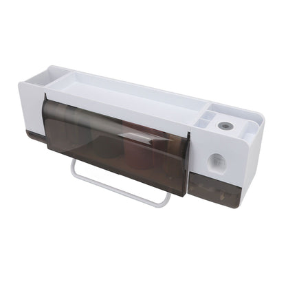 Toothbrush Cup Holder Multifunction Wall Mounted with Toothpaste Dispenser Towel Hook Toothbrush Hanger Rack V1294-YM0521-3112220084113