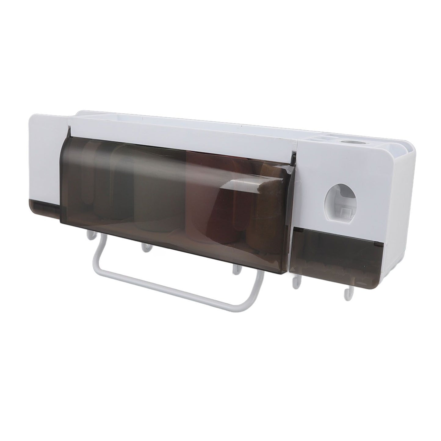 Toothbrush Cup Holder Multifunction Wall Mounted with Toothpaste Dispenser Towel Hook Toothbrush Hanger Rack V1294-YM0521-3112220084113