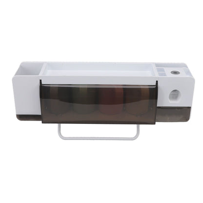 Toothbrush Cup Holder Multifunction Wall Mounted with Toothpaste Dispenser Towel Hook Toothbrush Hanger Rack V1294-YM0521-3112220084113
