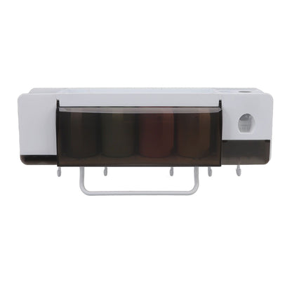 Toothbrush Cup Holder Multifunction Wall Mounted with Toothpaste Dispenser Towel Hook Toothbrush Hanger Rack V1294-YM0521-3112220084113