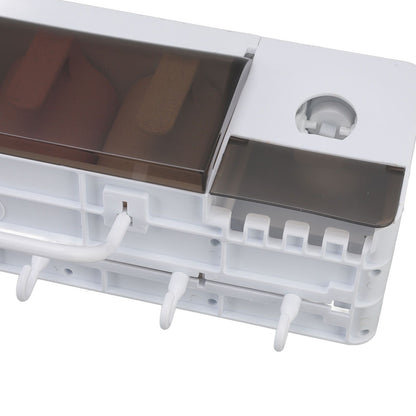 Toothbrush Cup Holder Multifunction Wall Mounted with Toothpaste Dispenser Towel Hook Toothbrush Hanger Rack V1294-YM0521-3112220084113
