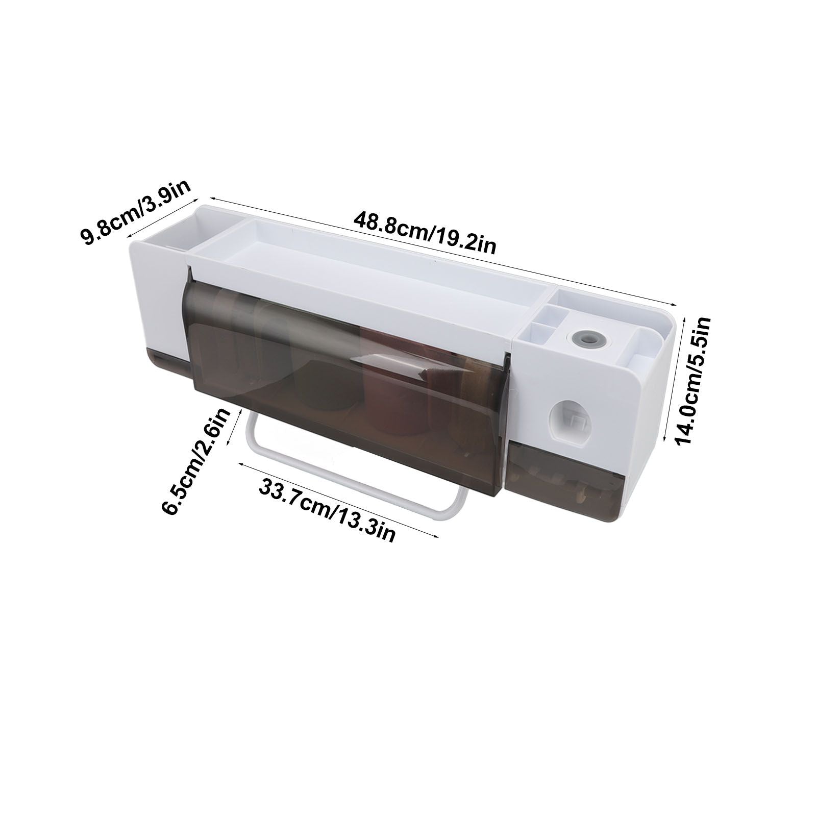 Toothbrush Cup Holder Multifunction Wall Mounted with Toothpaste Dispenser Towel Hook Toothbrush Hanger Rack V1294-YM0521-3112220084113