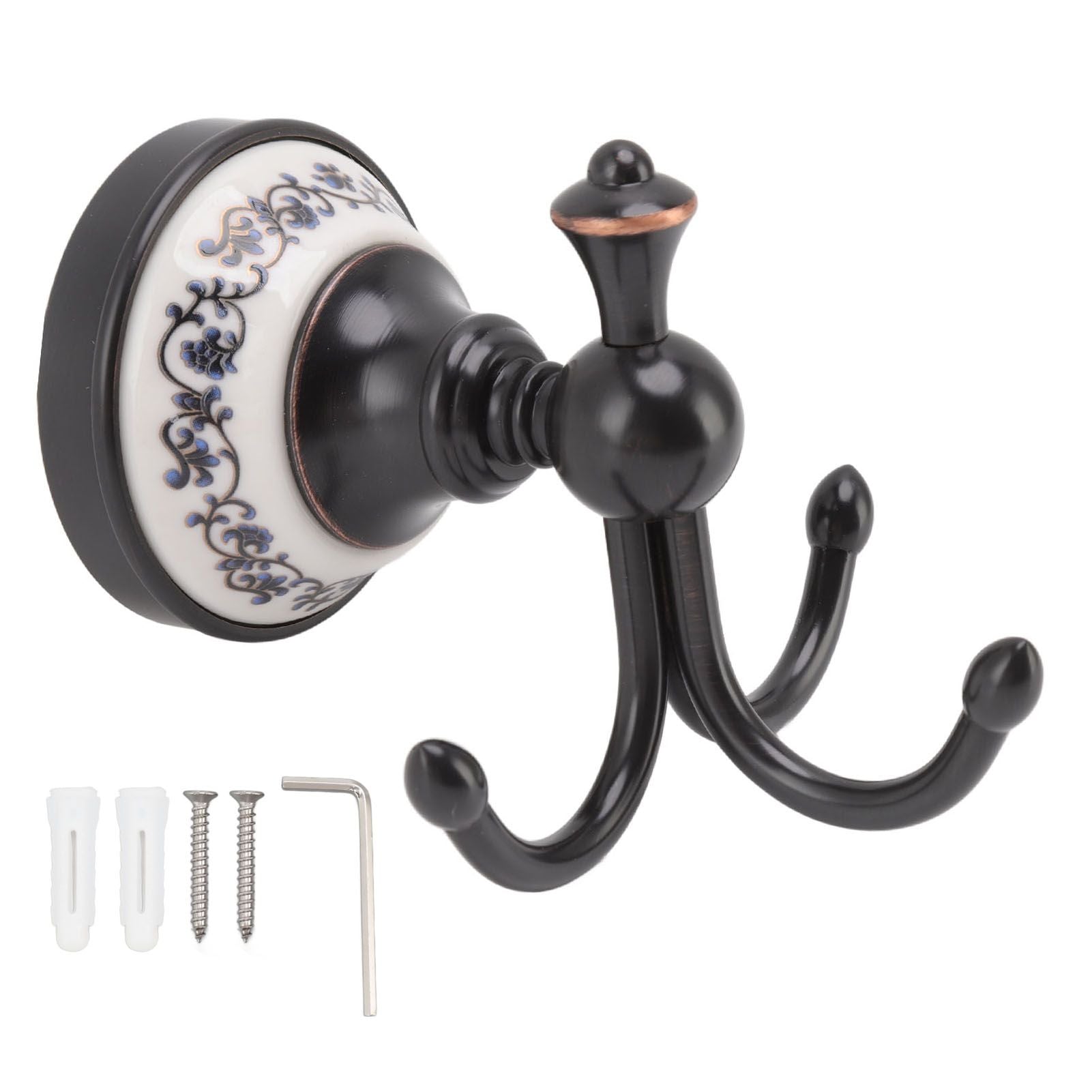 Wall Mounted Coat Hook 3 Prong Retro Look Corrosion Resistance Hanging Towel Hook for Bathroom Bedroom V1294-YM0521-3112220086111