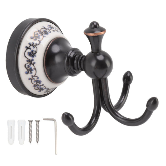 Wall Mounted Coat Hook 3 Prong Retro Look Corrosion Resistance Hanging Towel Hook for Bathroom Bedroom V1294-YM0521-3112220086111