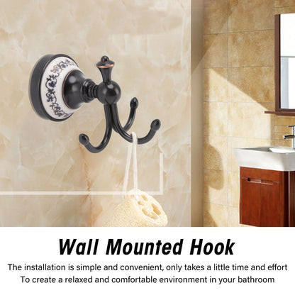 Wall Mounted Coat Hook 3 Prong Retro Look Corrosion Resistance Hanging Towel Hook for Bathroom Bedroom V1294-YM0521-3112220086111