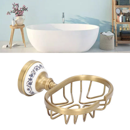 Soap Dish Holder Basket Hollow Design Waterproof Rustproof Wall Mounted Antique Bathroom Soap Basket Soap V1294-YM0521-3112220088311