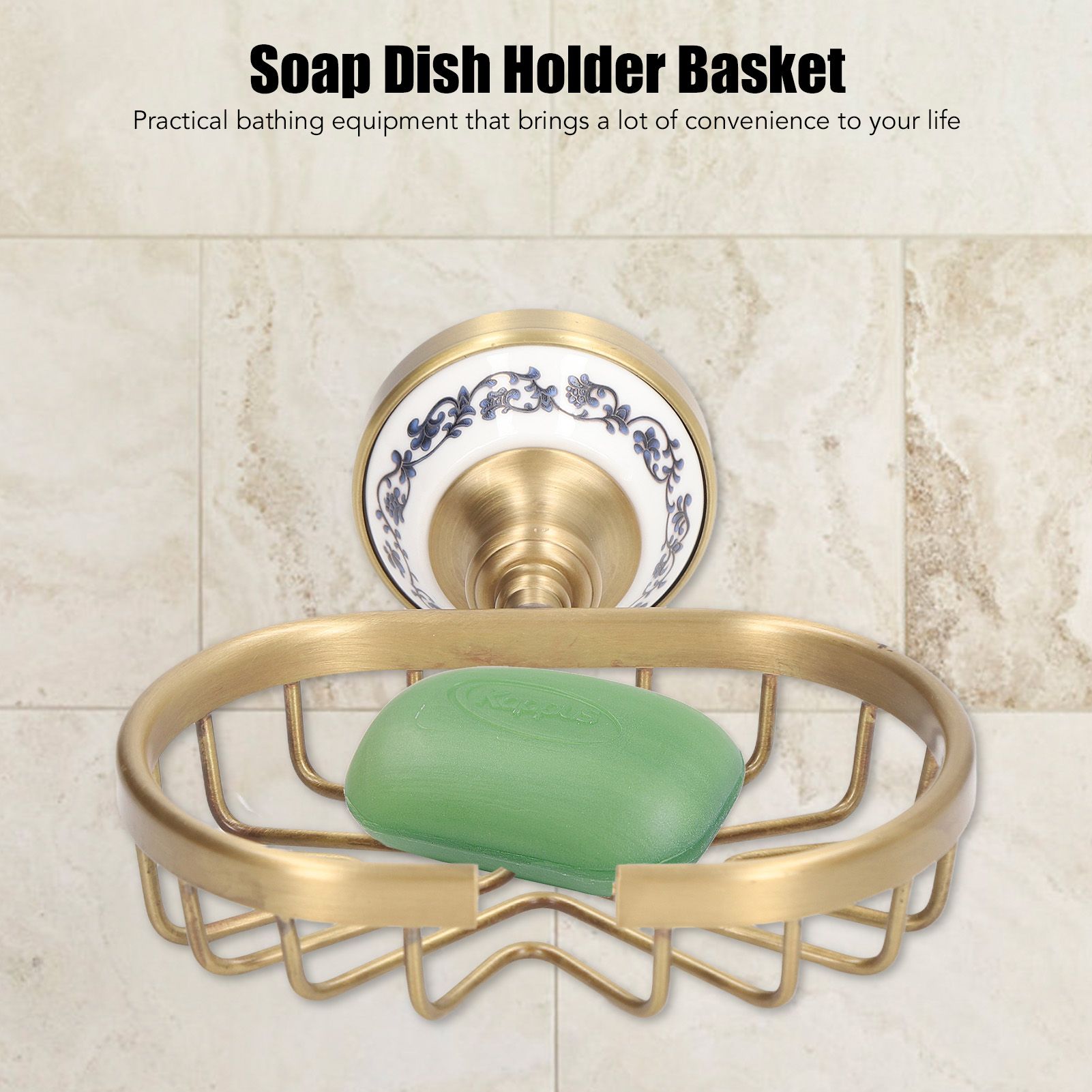 Soap Dish Holder Basket Hollow Design Waterproof Rustproof Wall Mounted Antique Bathroom Soap Basket Soap V1294-YM0521-3112220088311