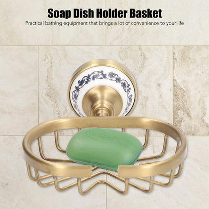 Soap Dish Holder Basket Hollow Design Waterproof Rustproof Wall Mounted Antique Bathroom Soap Basket Soap V1294-YM0521-3112220088311
