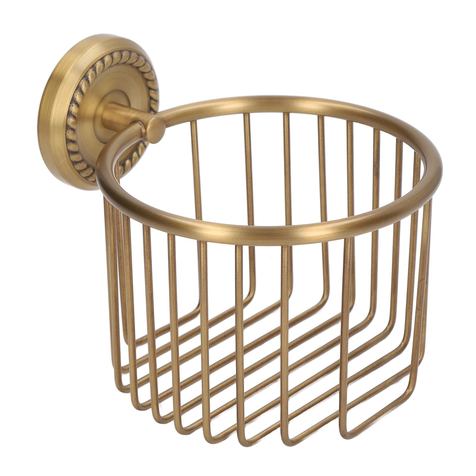 Hollow Out Toilet Paper Holder Antique Rust Proof Wall Mounted Tissue Roll Basket Rack for Bathroom V1294-YM0521-3112220089511