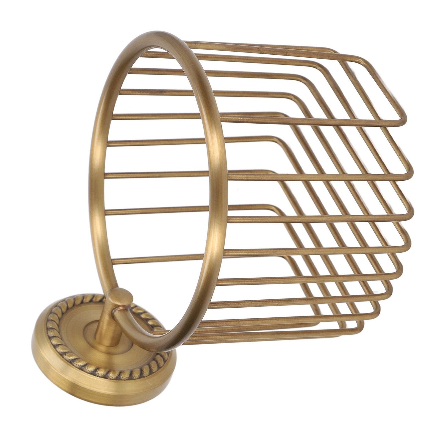 Hollow Out Toilet Paper Holder Antique Rust Proof Wall Mounted Tissue Roll Basket Rack for Bathroom V1294-YM0521-3112220089511