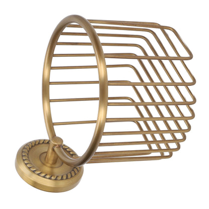 Hollow Out Toilet Paper Holder Antique Rust Proof Wall Mounted Tissue Roll Basket Rack for Bathroom V1294-YM0521-3112220089511