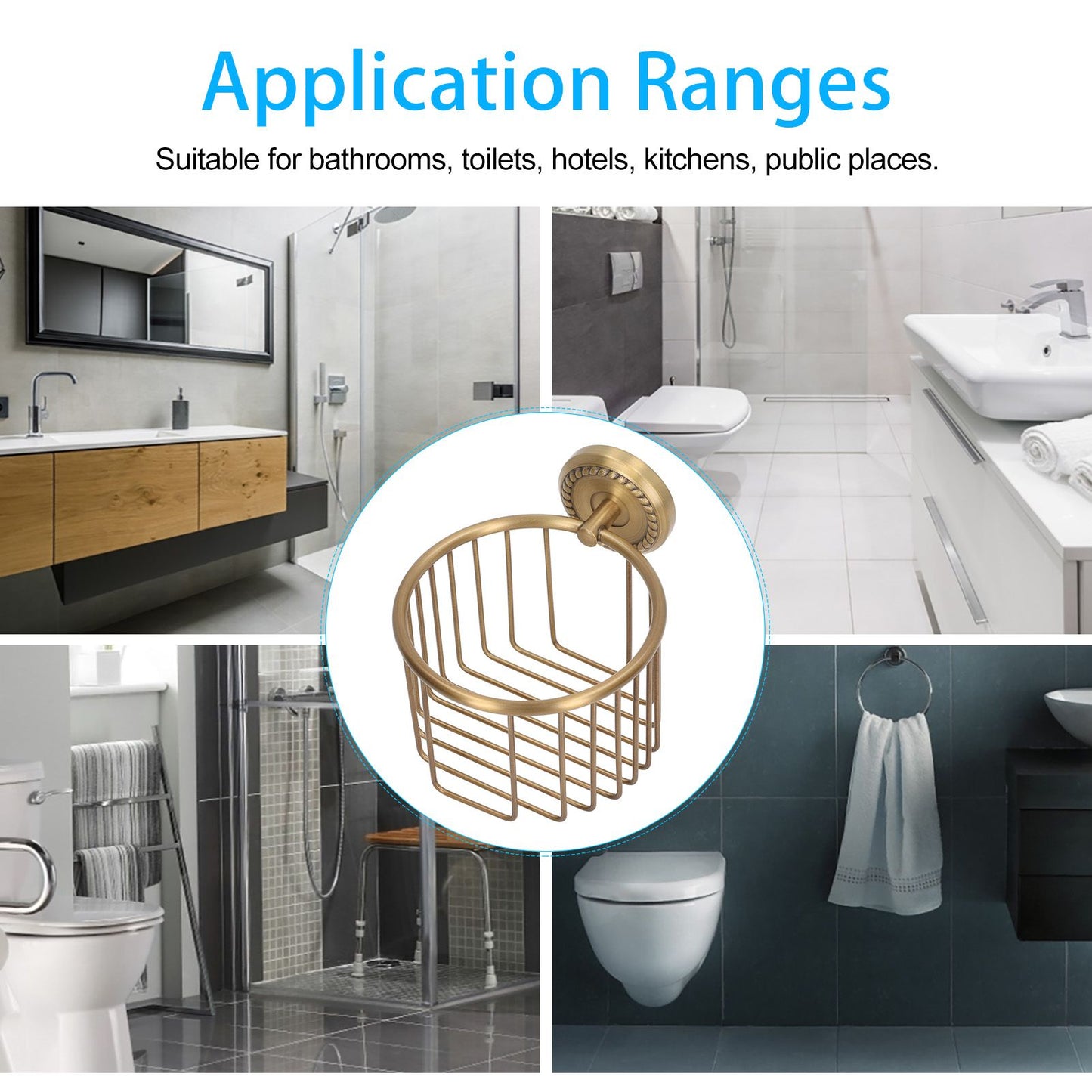 Hollow Out Toilet Paper Holder Antique Rust Proof Wall Mounted Tissue Roll Basket Rack for Bathroom V1294-YM0521-3112220089511