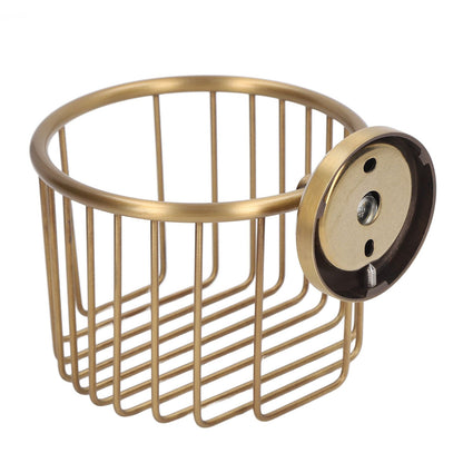 Hollow Out Toilet Paper Holder Antique Rust Proof Wall Mounted Tissue Roll Basket Rack for Bathroom V1294-YM0521-3112220089511