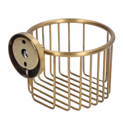 Hollow Out Toilet Paper Holder Antique Rust Proof Wall Mounted Tissue Roll Basket Rack for Bathroom V1294-YM0521-3112220089511
