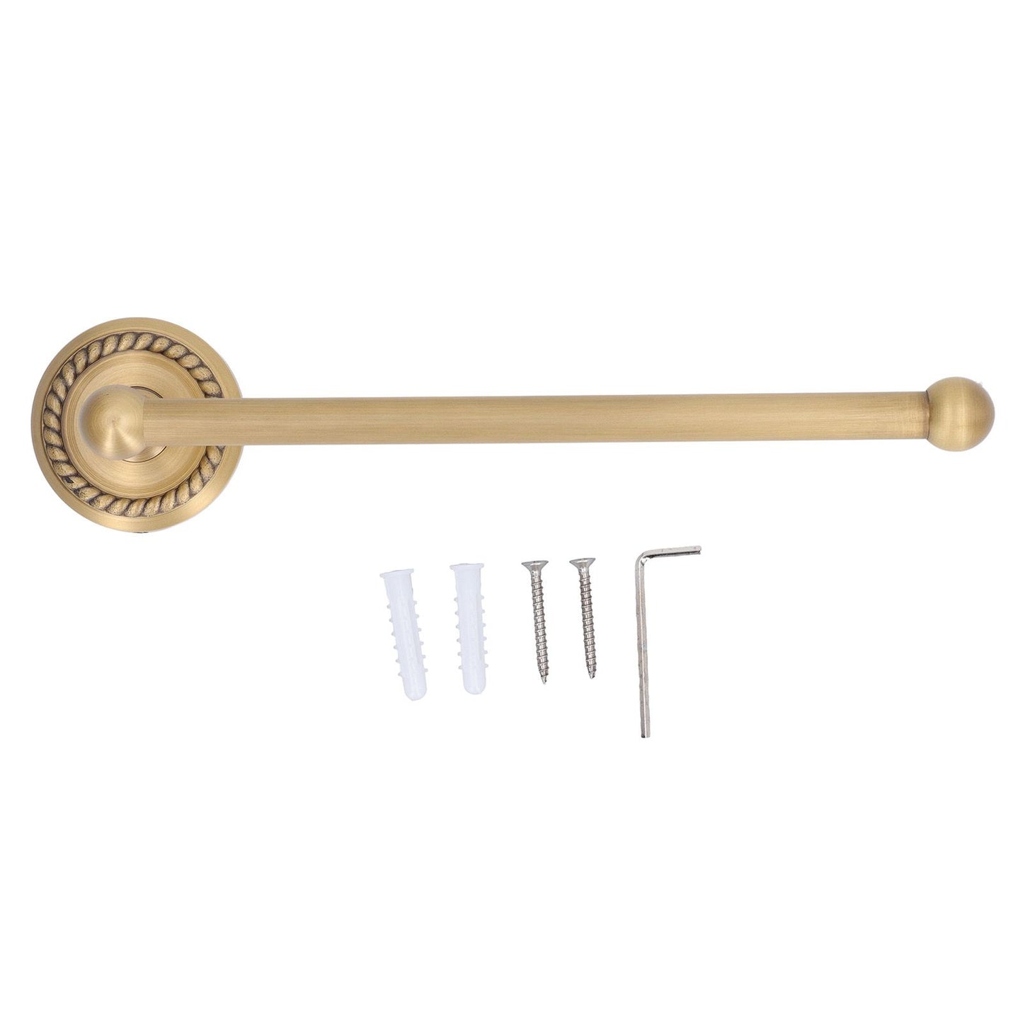 Bathroom Towel Rack Vintage Copper Single Rod Twisted Pattern Towel Bar for Hotel Home Kitchen V1294-YM0521-3112220090111