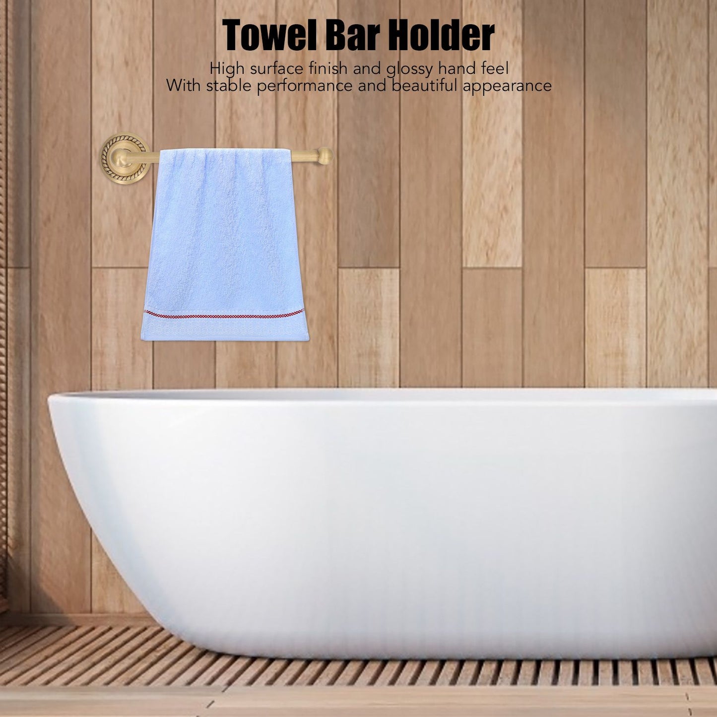 Bathroom Towel Rack Vintage Copper Single Rod Twisted Pattern Towel Bar for Hotel Home Kitchen V1294-YM0521-3112220090111