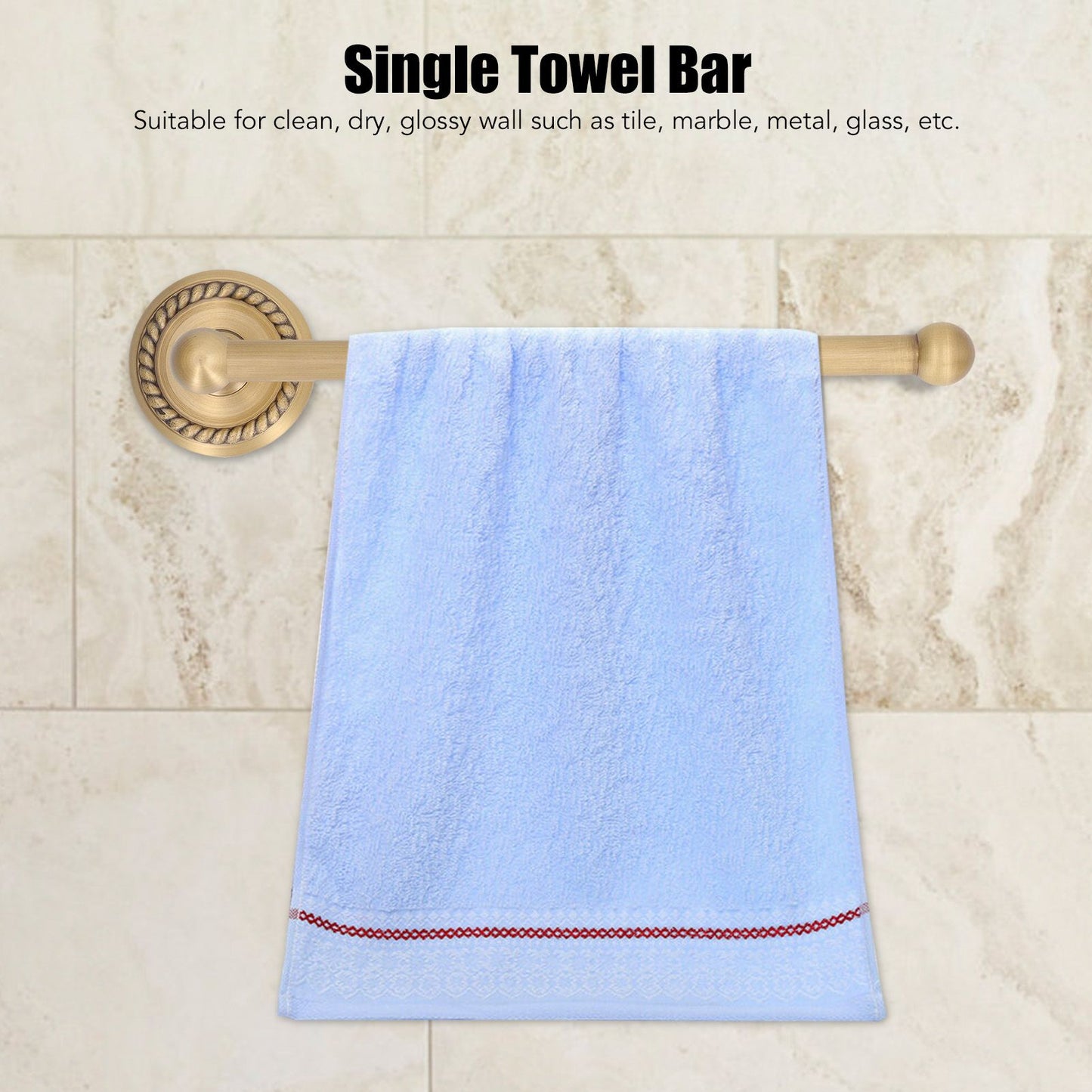 Bathroom Towel Rack Vintage Copper Single Rod Twisted Pattern Towel Bar for Hotel Home Kitchen V1294-YM0521-3112220090111
