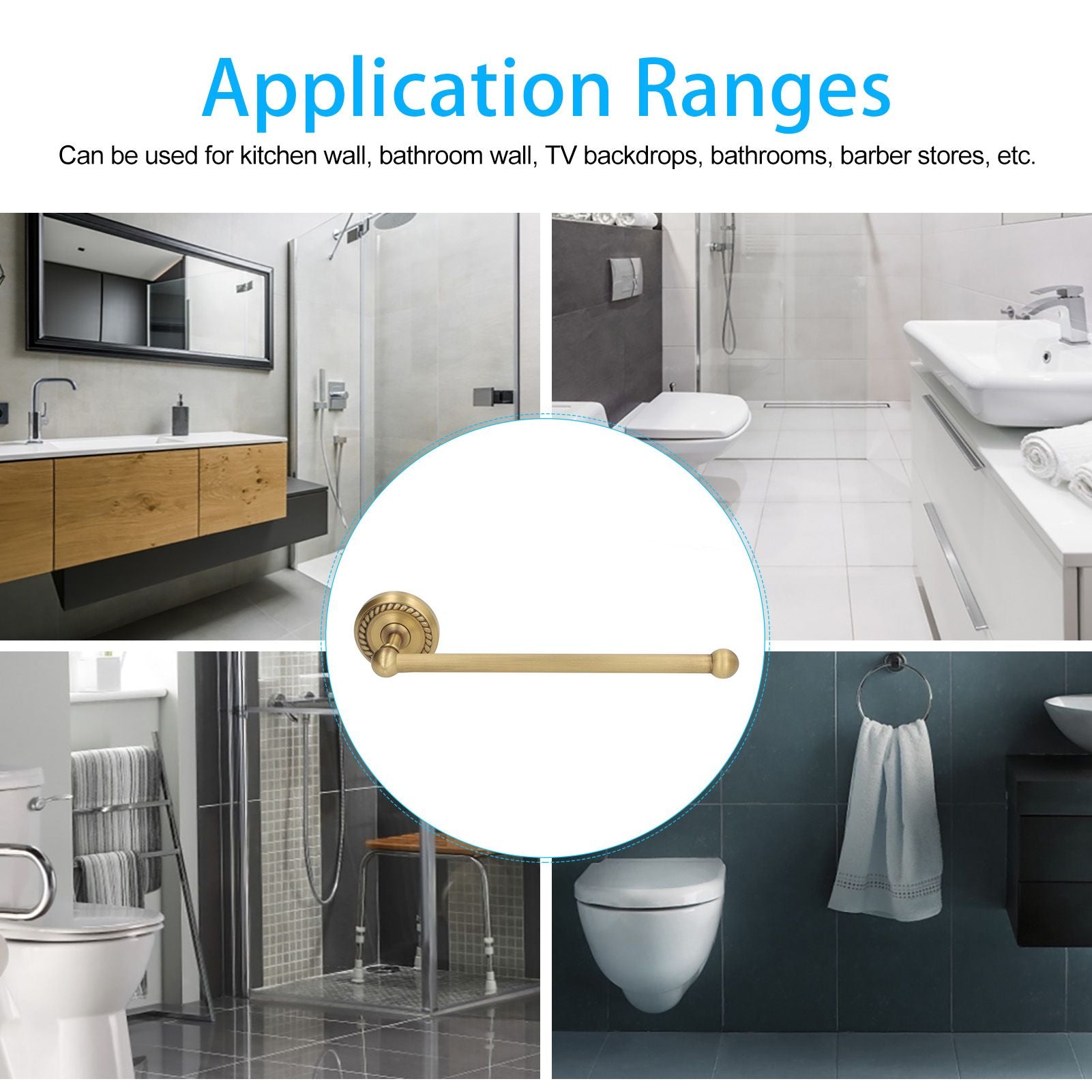Bathroom Towel Rack Vintage Copper Single Rod Twisted Pattern Towel Bar for Hotel Home Kitchen V1294-YM0521-3112220090111