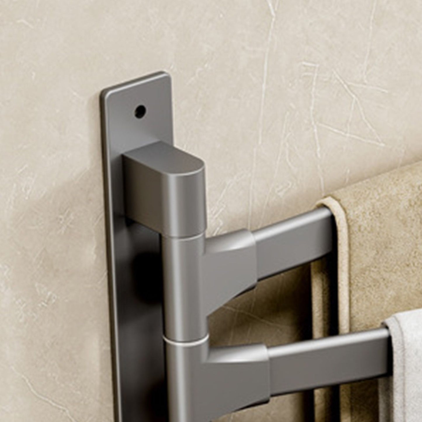 Swivel Towel Rack 4 Arms Thickened Space Aluminum 180 Degrees Rotating Bathroom Towel Holder for Home Hotel V1294-YM0521-3112220090911