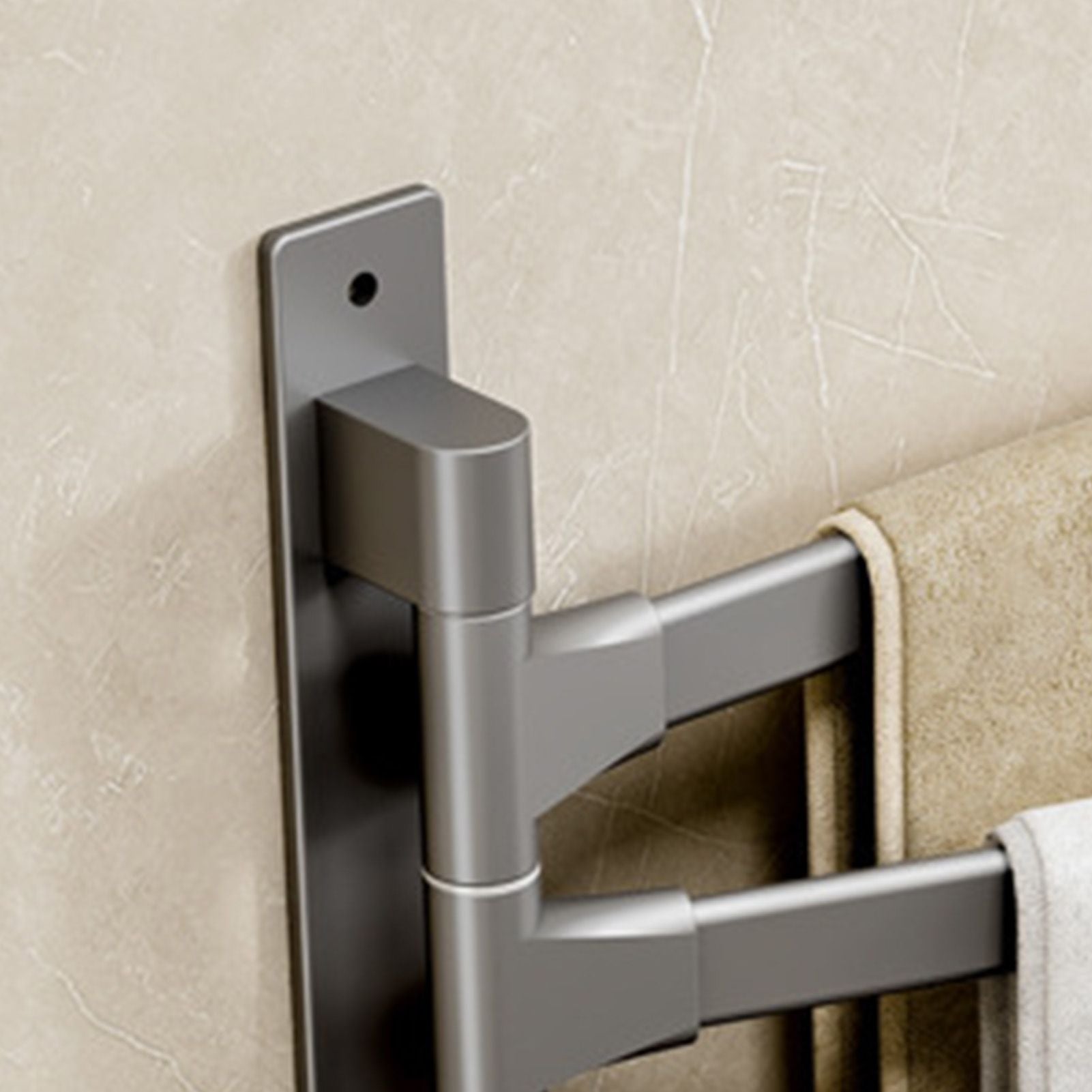 Swivel Towel Rack 4 Arms Thickened Space Aluminum 180 Degrees Rotating Bathroom Towel Holder for Home Hotel V1294-YM0521-3112220090911