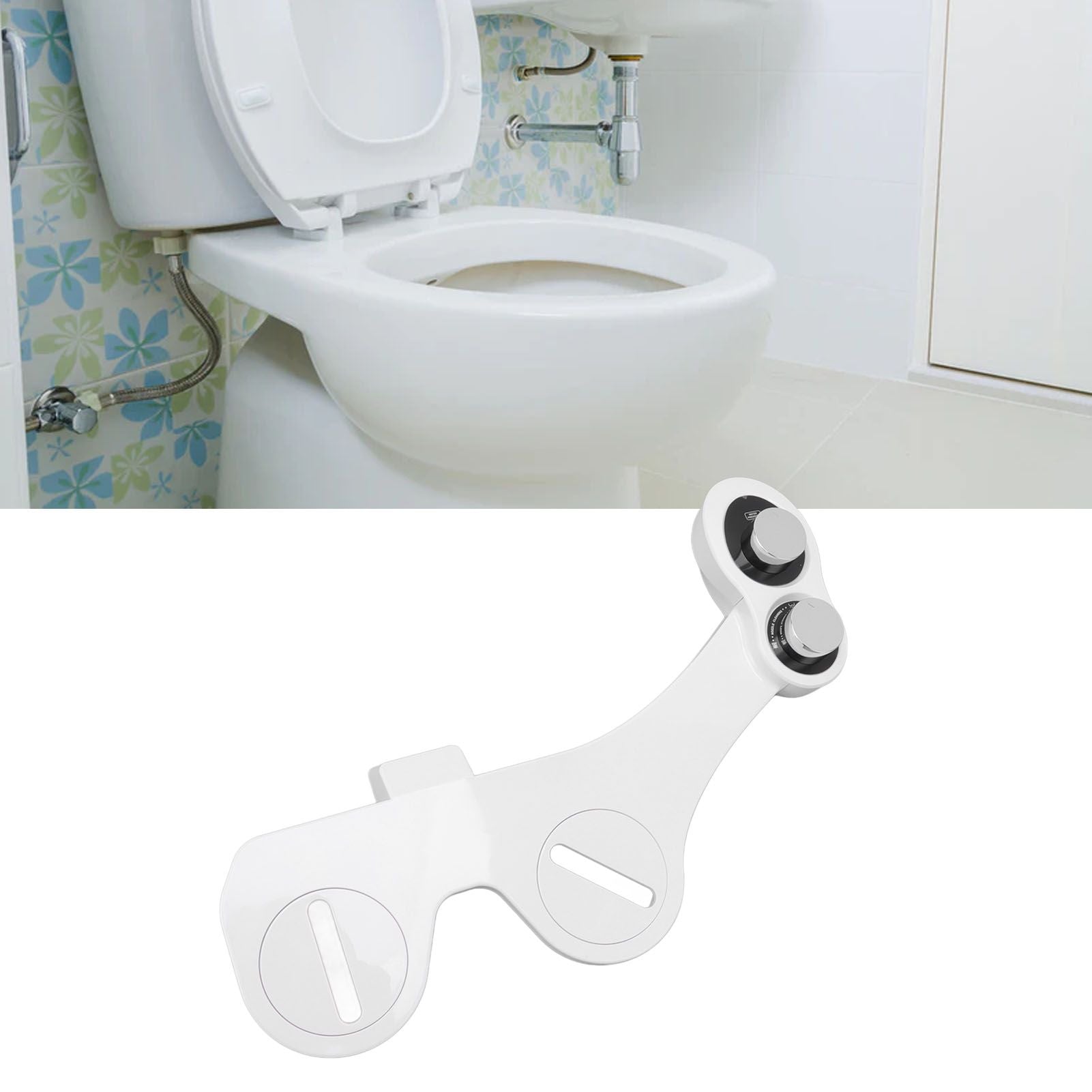 Toilet Bidet Attachment Sprayer Front Back Cleansing Cold Water with 2 Retractable Nozzles V1294-YM0521-3112220091811