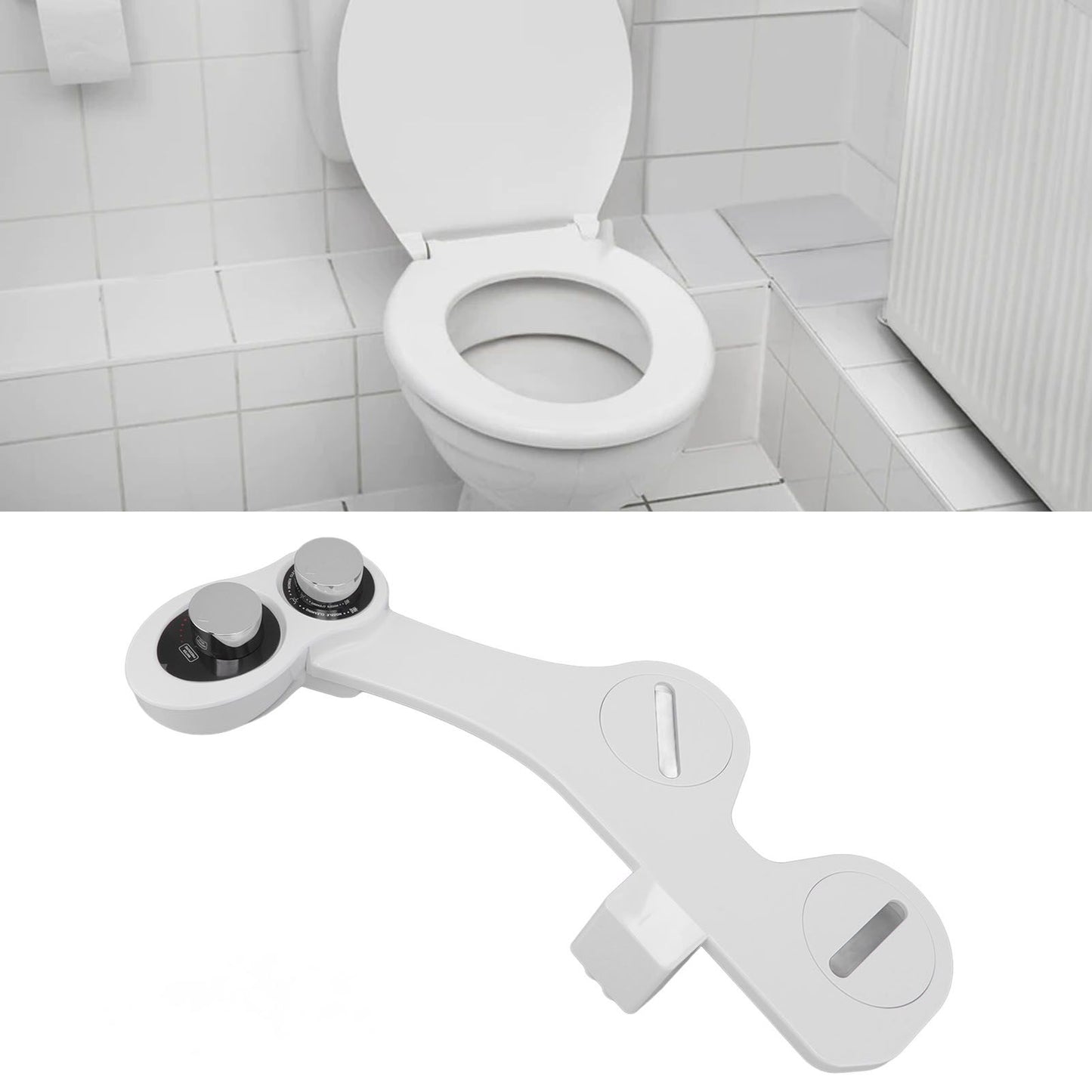 Toilet Bidet Attachment Sprayer Front Back Cleansing Cold Water with 2 Retractable Nozzles V1294-YM0521-3112220091811