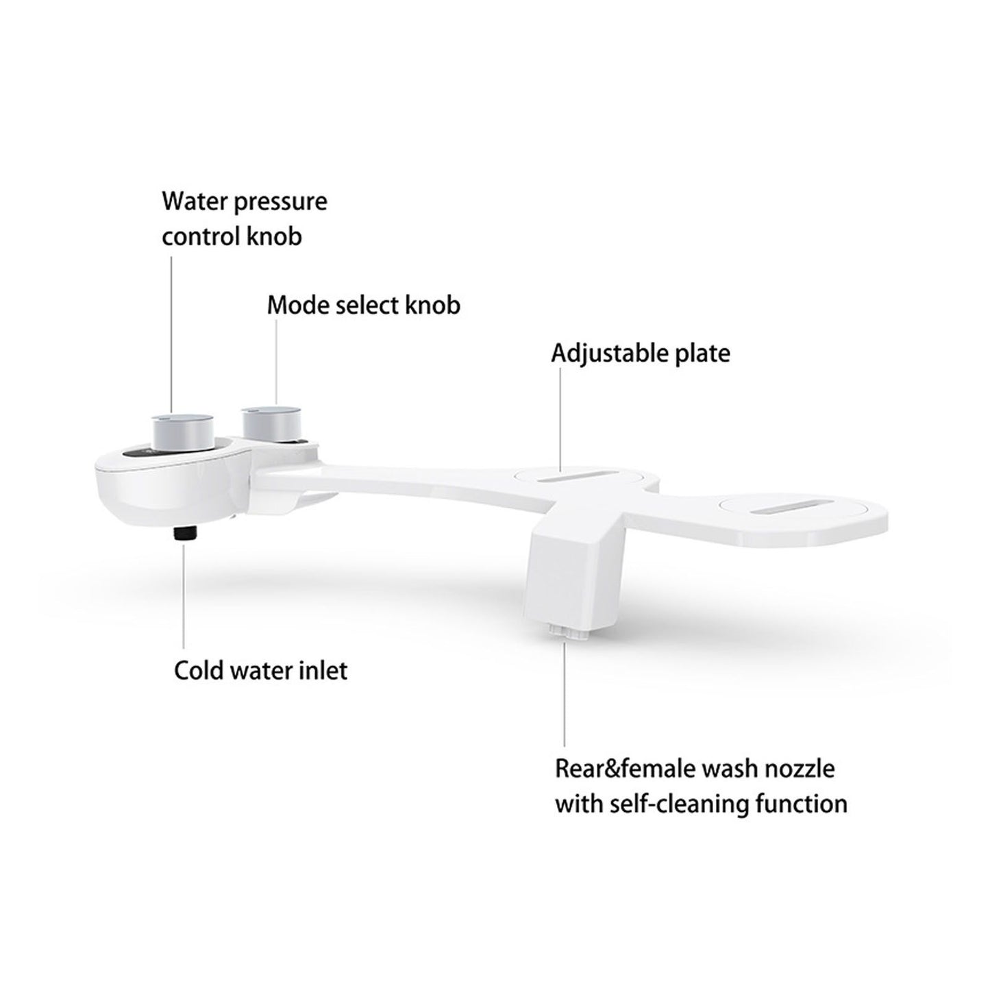 Toilet Bidet Attachment Sprayer Front Back Cleansing Cold Water with 2 Retractable Nozzles V1294-YM0521-3112220091811