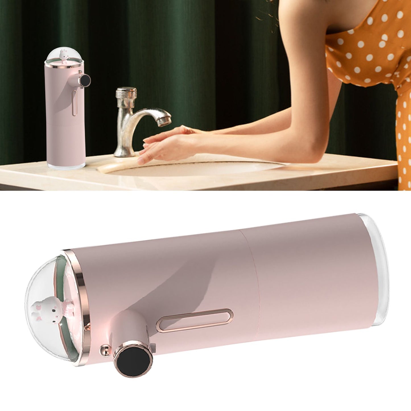 Automatic Foam Soap Dispenser Cute Intelligent Infrared Sensor Waterproof Rechargeable Touchless Automatic V1294-YM0521-3112220094413