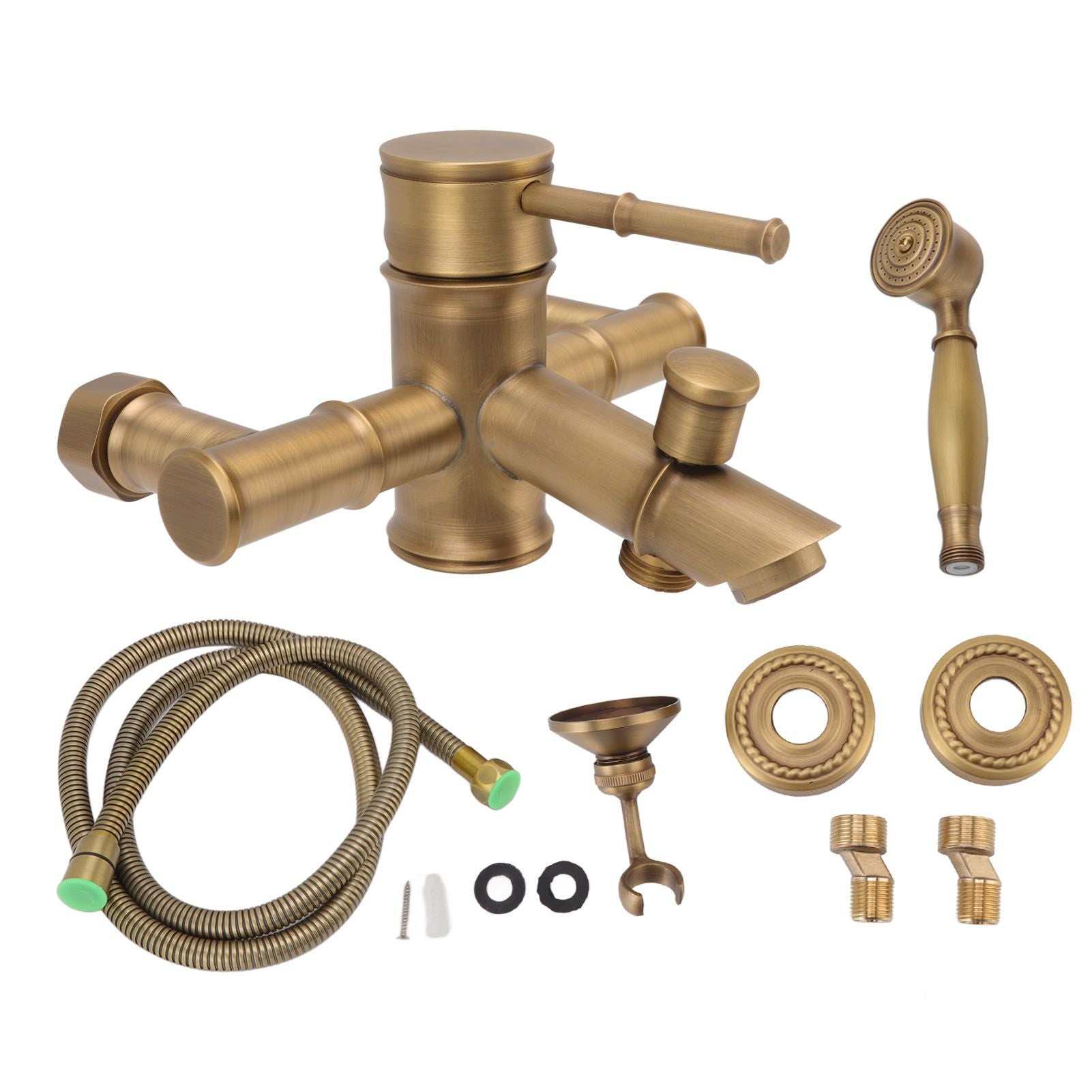 Brass Bathroom Shower European Antique Simple Wall Mount Handheld Shower Set with Accessories for Bathroom V1294-YM0521-3112220097011